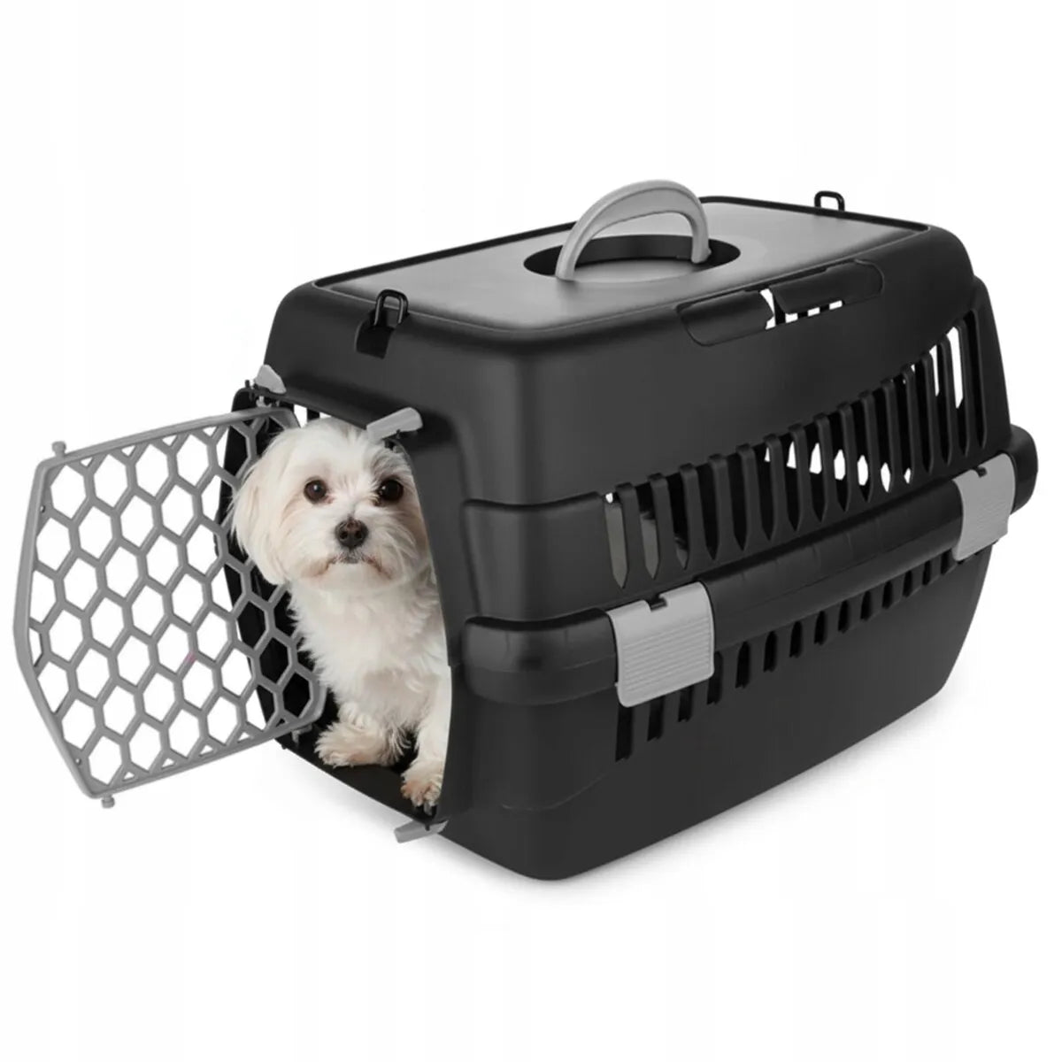 Happet TEDDY S transporteris katei, šuniui ir triušiui, 50 × 33 × 33 cm, pilkas