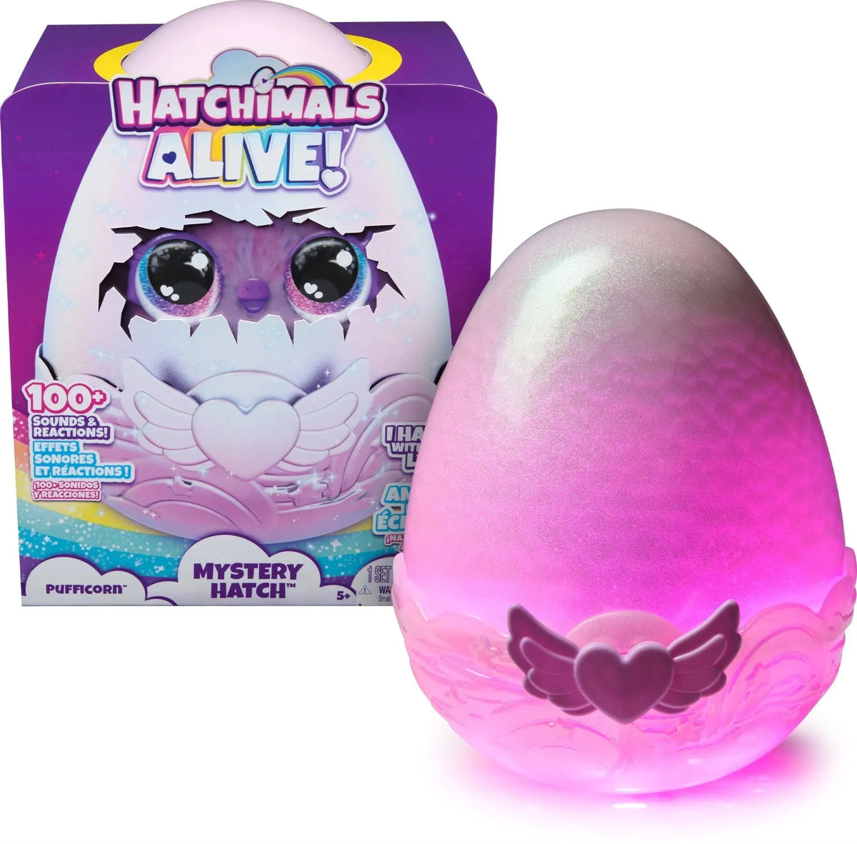 HATCHIMALS ALIVE MYSTERY PUFFICORN – interaktyvus staigmenos kiaušinis Misty arba Snowy