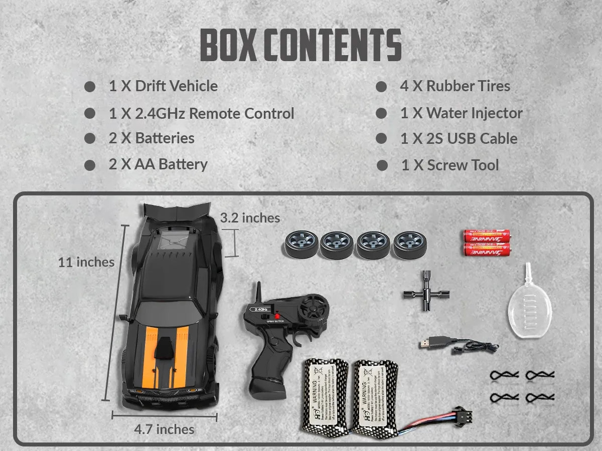HB Toys 1:16 RC drift automobilis, juodas