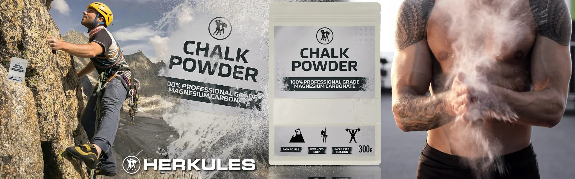 HERKULES magnezja milteliais 300g stipriam sukibimui sporto salėje ir treniruotėms