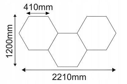 HEXAGON LED RGB šviestuvas, garažo, dirbtuvių ir namų apšvietimas 64W, korinis dizainas