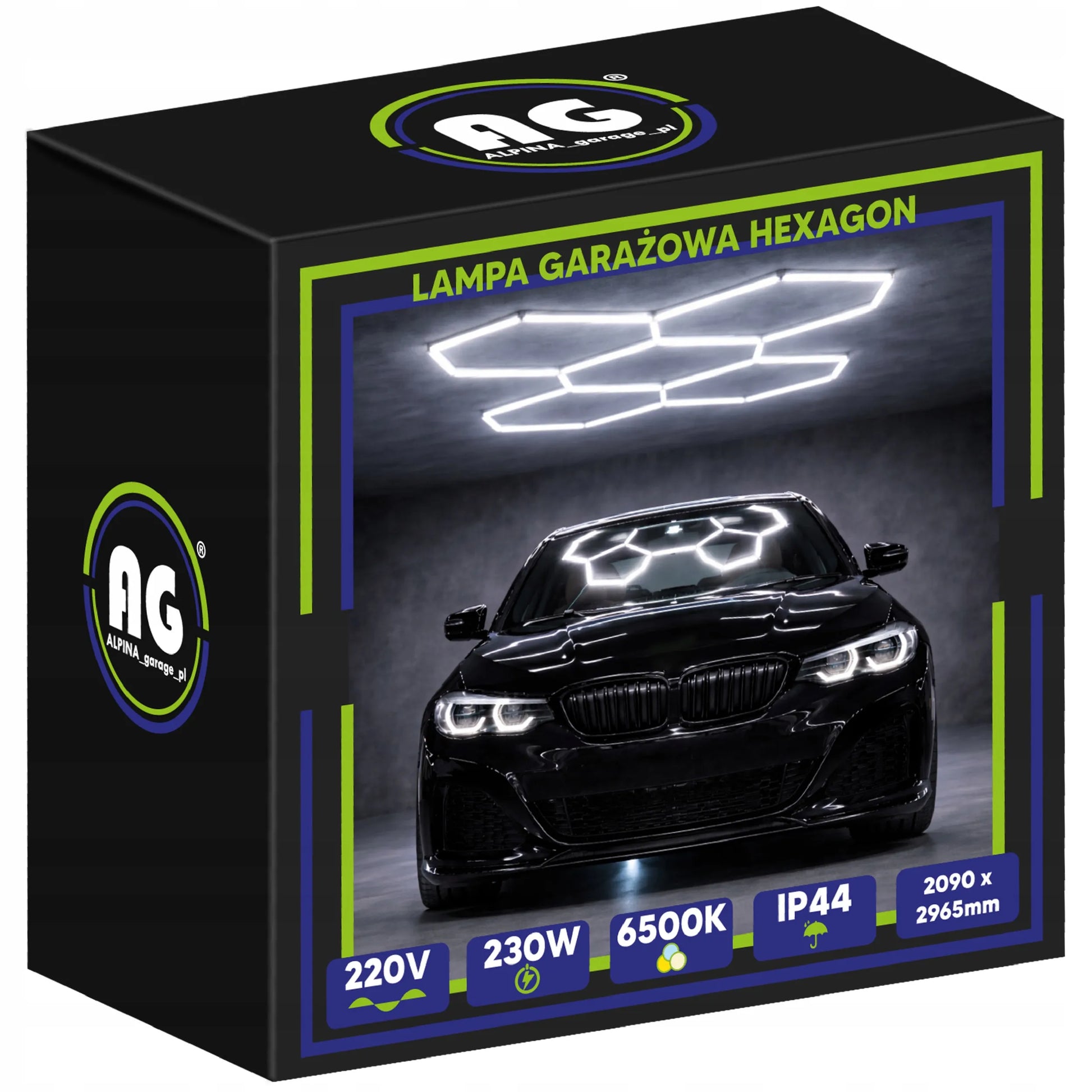 HEXAGON LED šviestuvas apšvietimui garažui, dirbtuvėms ir namams 6500K 230W 25300LM