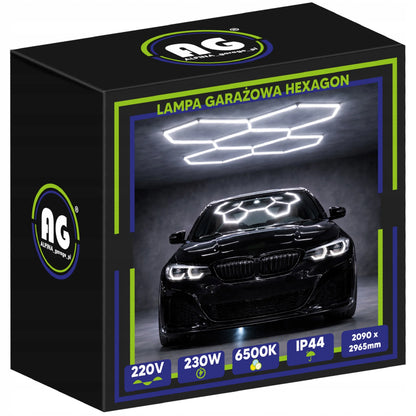 HEXAGON LED šviestuvas apšvietimui garažui, dirbtuvėms ir namams 6500K 230W 25300LM