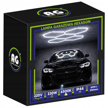 HEXAGON LED šviestuvas apšvietimui garažui, dirbtuvėms ir namams 6500K 230W 25300LM