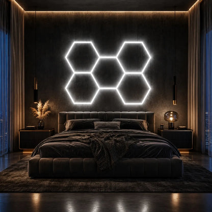 Hexagon plafonas 192W 166x243 cm – modernus lubinis šviestuvas