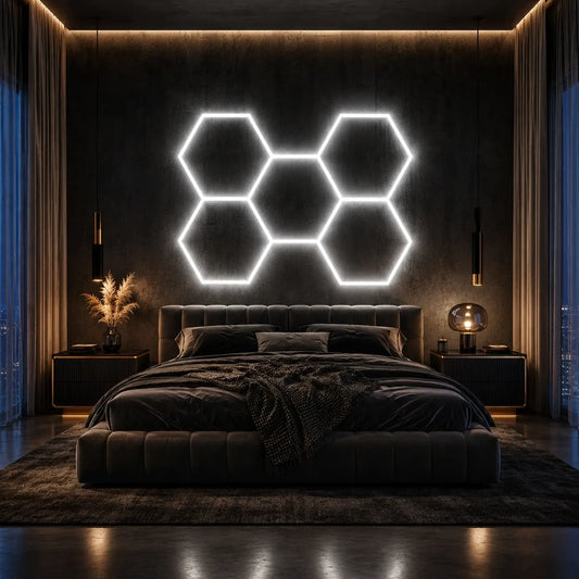 Hexagon plafonas 192W 166x243 cm – modernus lubinis šviestuvas