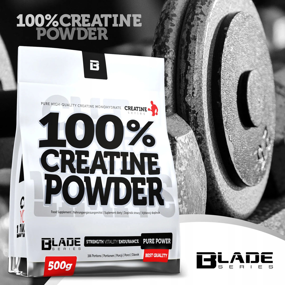 Hi TEC BLADE 100% kreatino milteliai 500 g