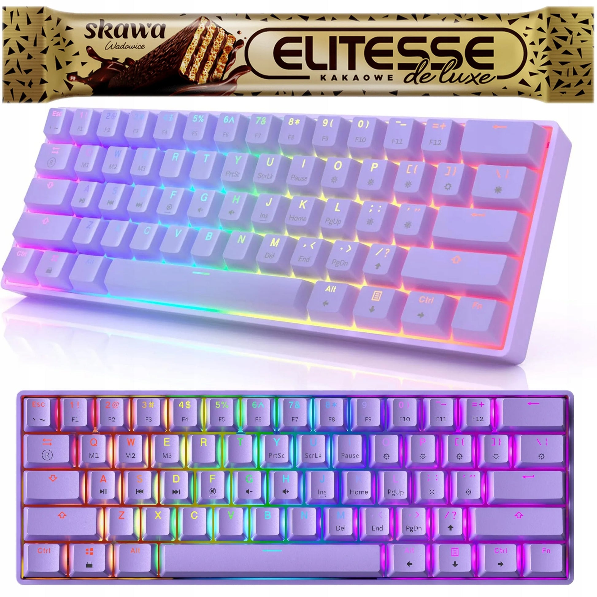 HKKB GK61 mechaninė žaidimų klaviatūra 60 proc. 61 klavišas RGB apšvietimas