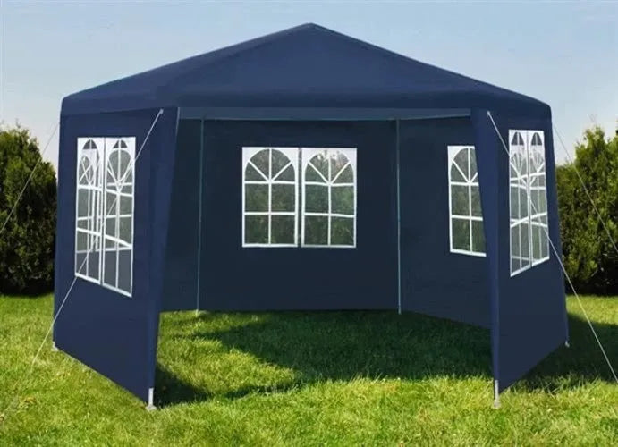 „Holla Garden“ sodo paviljonas 3,9 × 3,9 m, mėlynas, uždaromas, su 6 sienelėmis