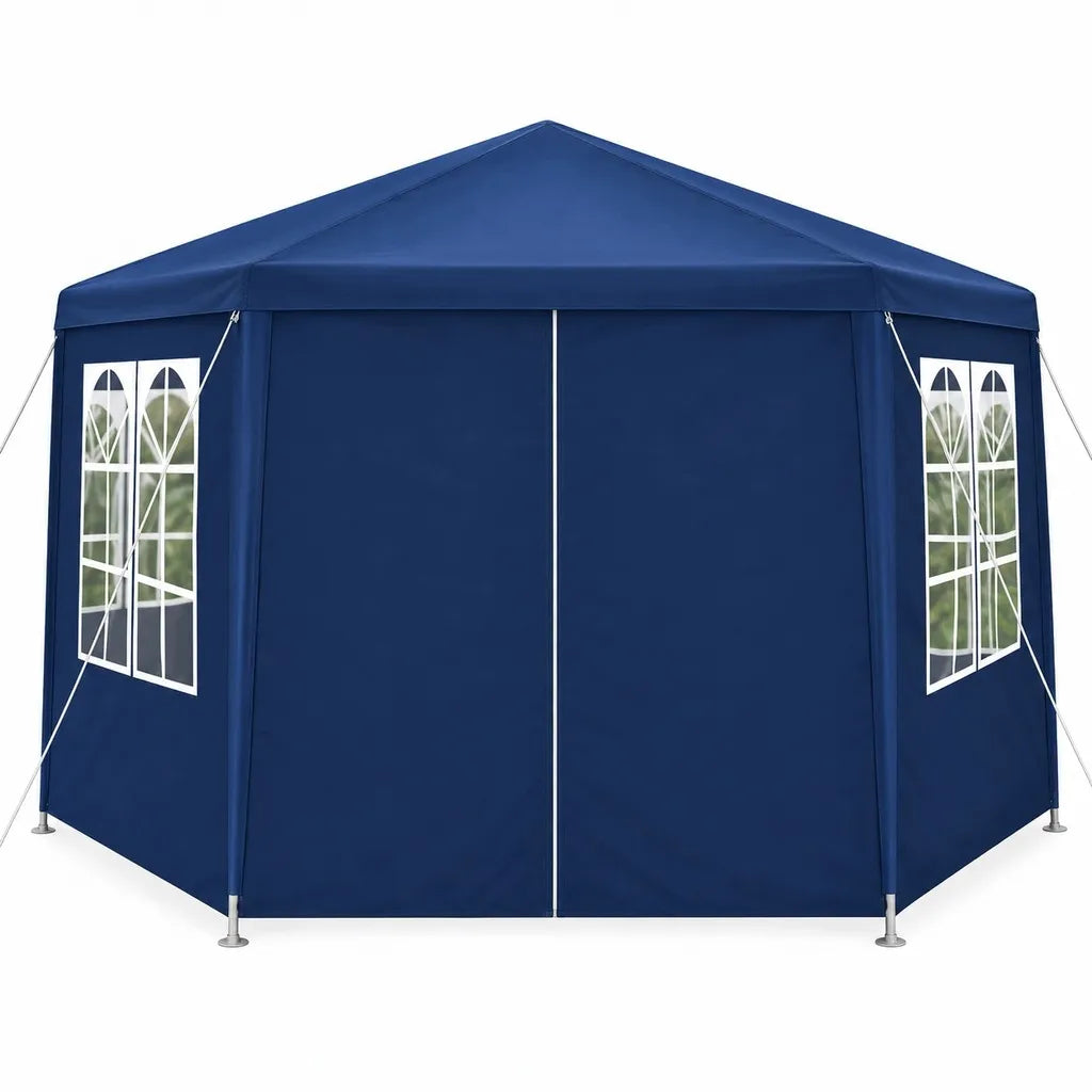 „Holla Garden“ sodo paviljonas 3,9 × 3,9 m, mėlynas, uždaromas, su 6 sienelėmis