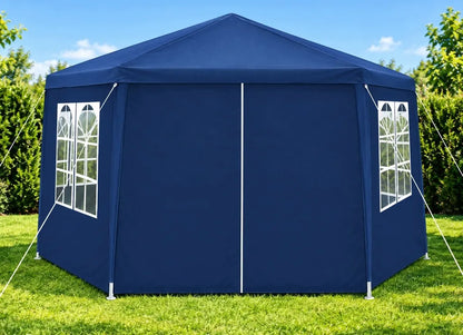 „Holla Garden“ sodo paviljonas 3,9 × 3,9 m, mėlynas, uždaromas, su 6 sienelėmis