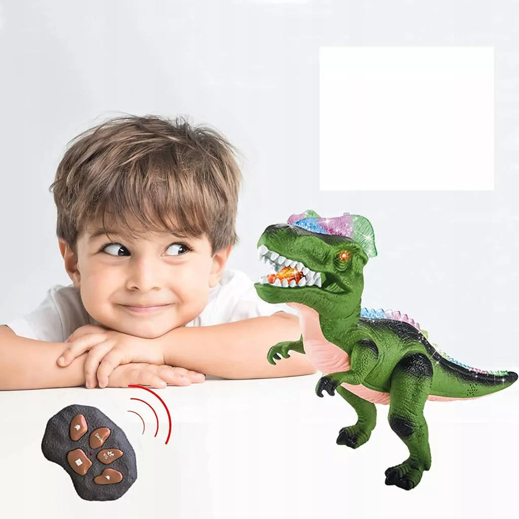HollaKids nuotoliniu būdu valdomas kovinis T-Rex dinozauras, vaikšto, riaumoja, šviečia ir šoka