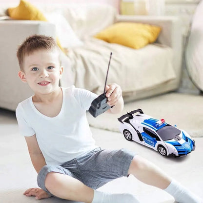 „HollaKids“ nuotoliniu būdu valdomas policijos automobilis-robotas 2 viename, transformuojamas, su nuotolinio valdymo pultu