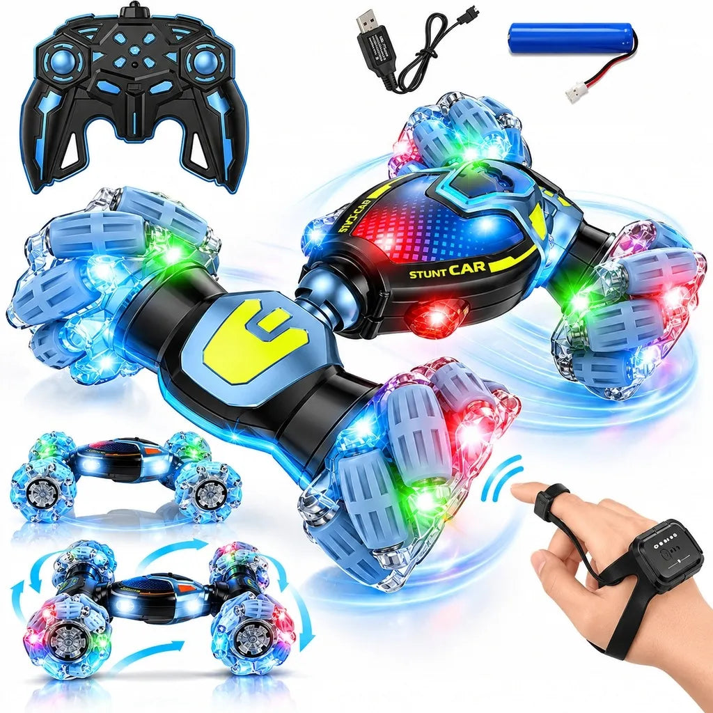 HollaKids „Twister Drift“ nuotoliniu būdu valdomas 4x4 automobilis su gestų valdymu ir LED šviesomis