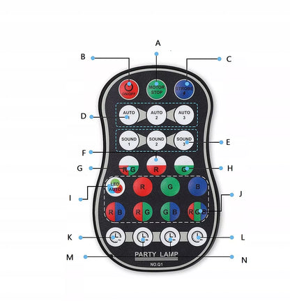 Homkel PROJEKTOR DISCO lazerinis disko rutulys su nuotolinio valdymo pulteliu, muzikiniu režimu ir RGB LED 8W