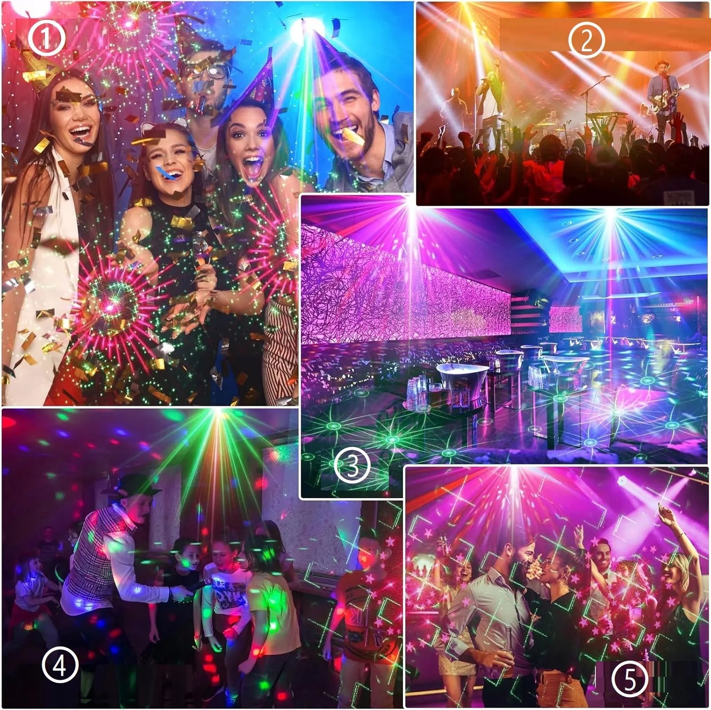 Homkel PROJEKTOR DISCO lazerinis disko rutulys su nuotolinio valdymo pulteliu, muzikiniu režimu ir RGB LED 8W