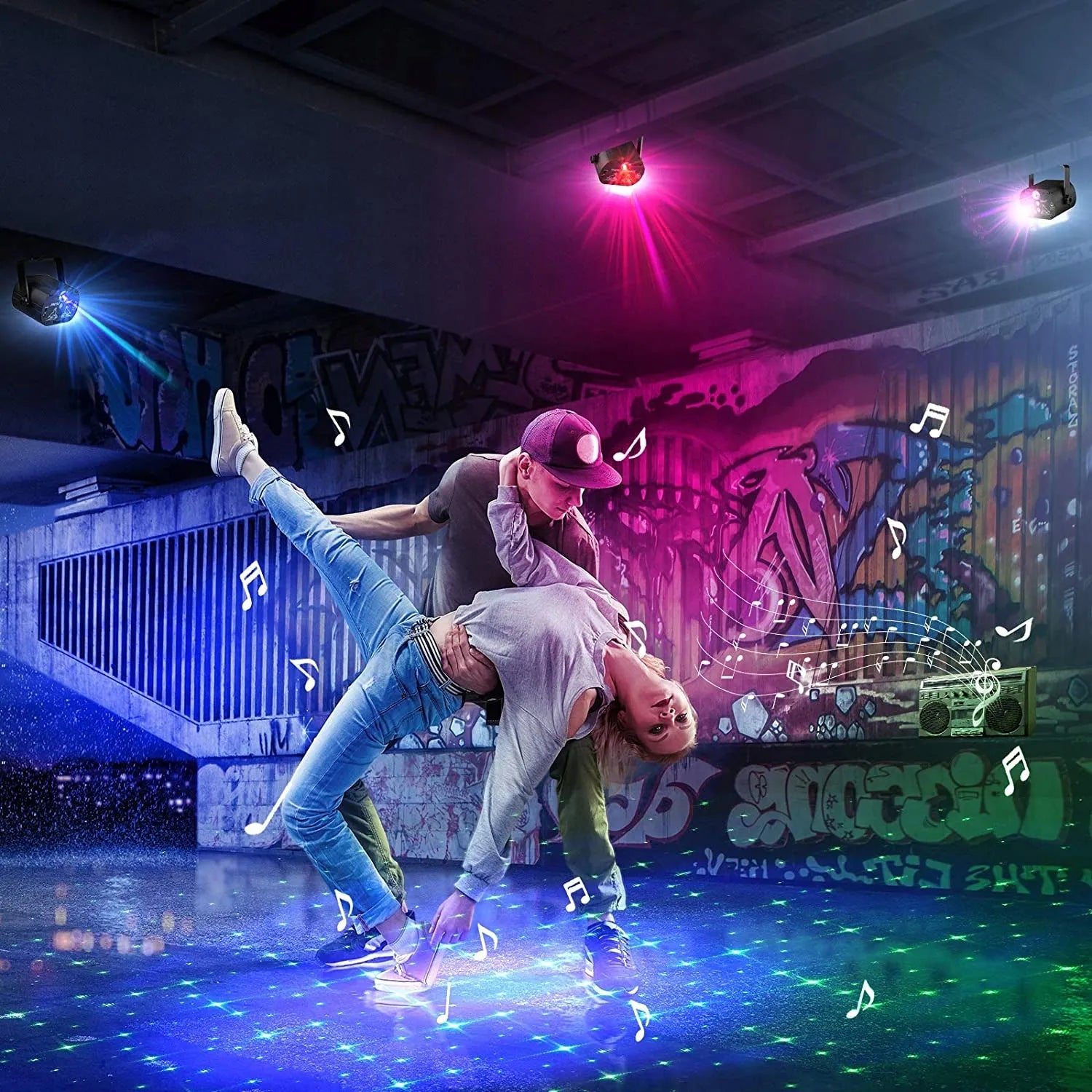 Homkel PROJEKTOR DISCO lazerinis disko rutulys su nuotolinio valdymo pulteliu, muzikiniu režimu ir RGB LED 8W