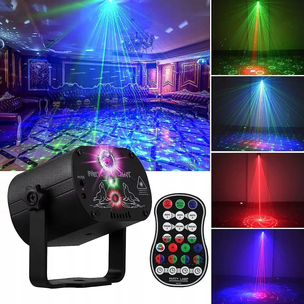 Homkel PROJEKTOR DISCO lazerinis disko rutulys su nuotolinio valdymo pulteliu, muzikiniu režimu ir RGB LED 8W