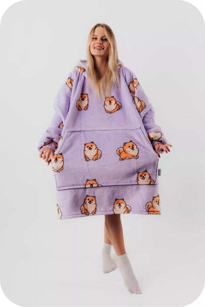 Hoodie BLAN šerpos džemperis Comfy Moments – purus, oversize