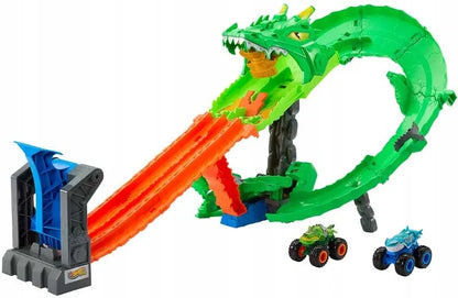 „Hot Wheels Monster Trucks“ trasa „Rykliai prieš dinozaurus: drakono lenktynės“