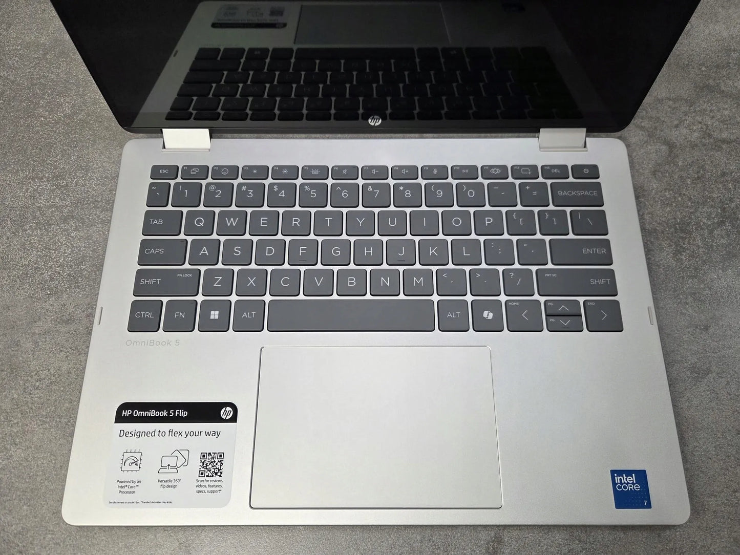 HP OmniBook 5 Flip 14 2-in-1 nešiojamasis kompiuteris, Core 7 150U, 16GB, 512GB SSD, FHD, lietimui jautrus ekranas, Win11