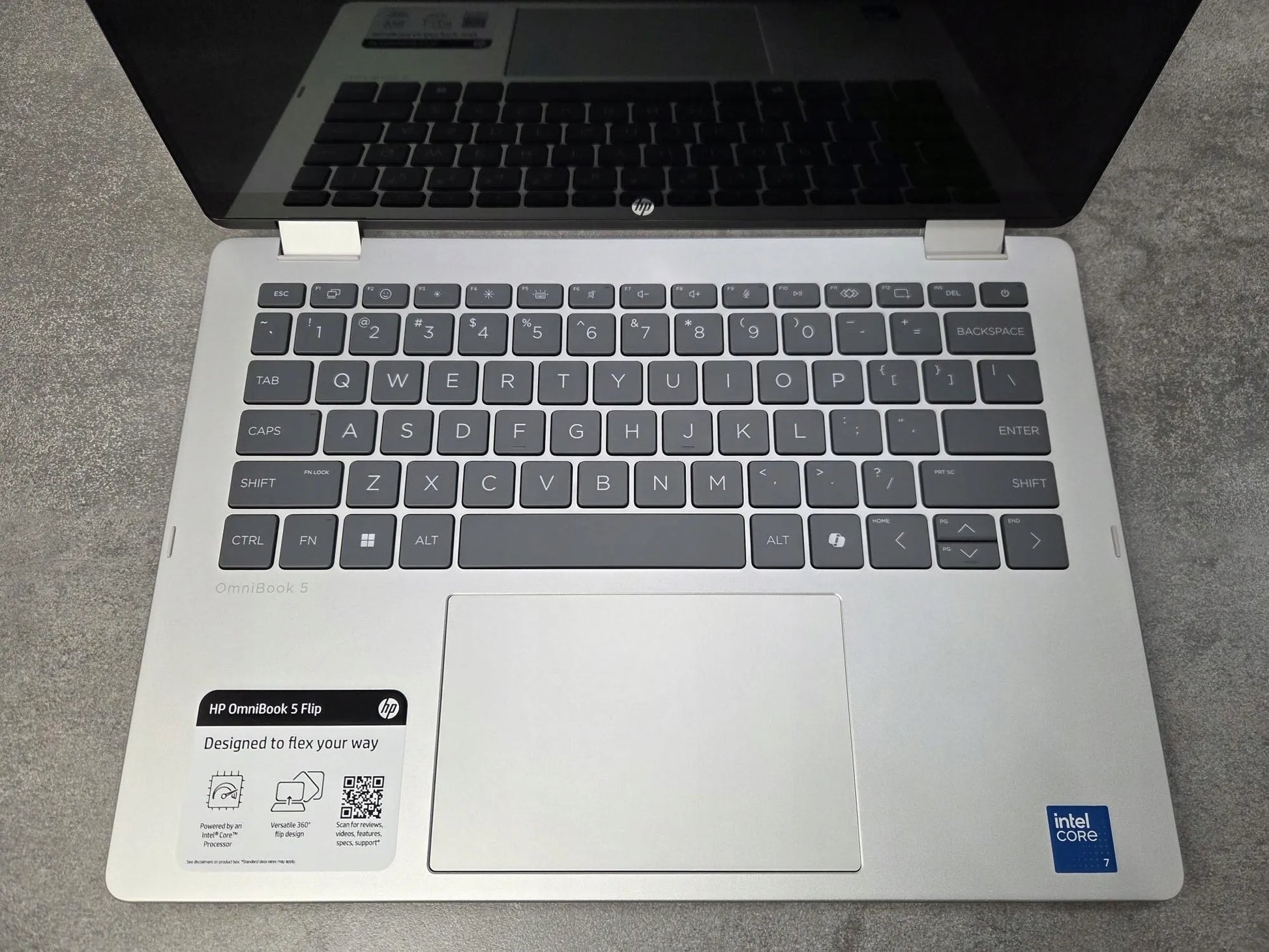 HP OmniBook 5 Flip 14 2-in-1 nešiojamasis kompiuteris, Core 7 150U, 16GB, 512GB SSD, FHD, lietimui jautrus ekranas, Win11