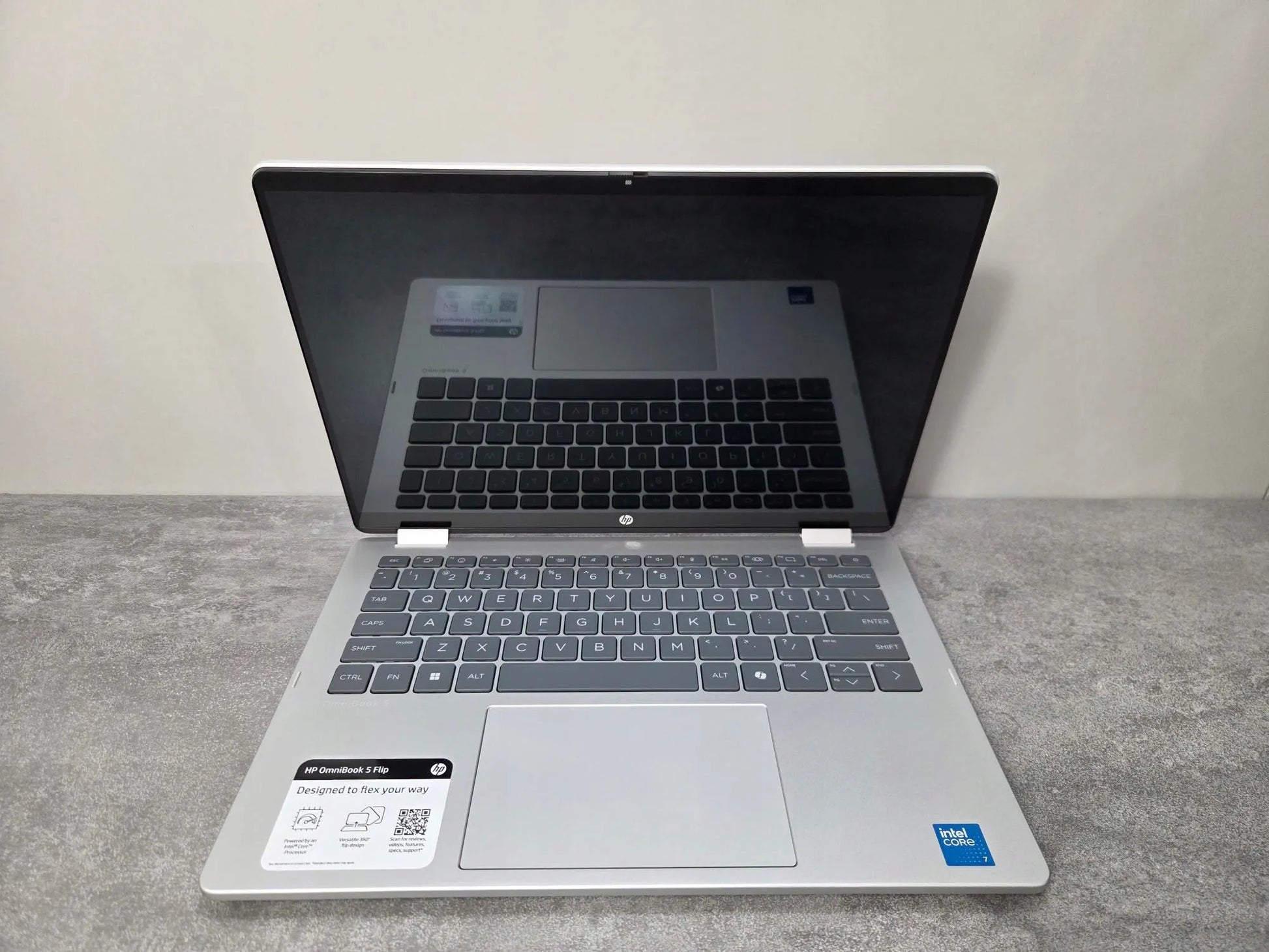 HP OmniBook 5 Flip 14 2-in-1 nešiojamasis kompiuteris, Core 7 150U, 16GB, 512GB SSD, FHD, lietimui jautrus ekranas, Win11