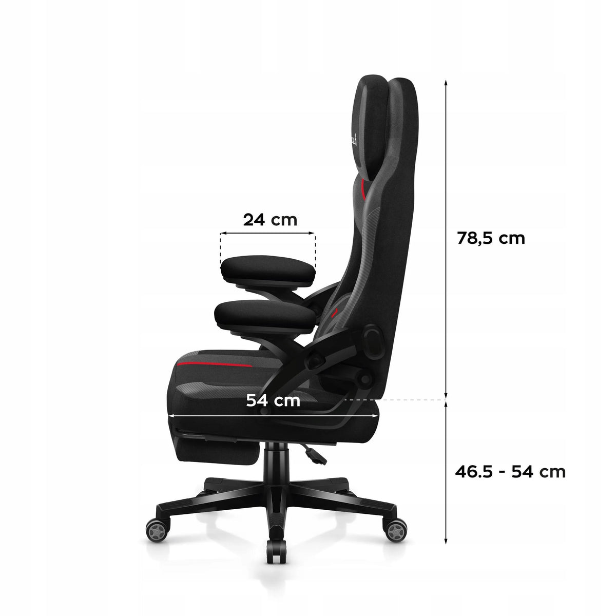 „Huzaro Force 4.6 Carbon“ žaidimų krėslas su reguliavimu ir juosmens atrama