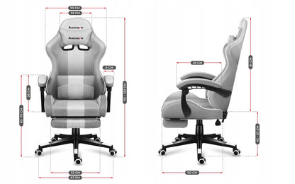 Huzaro Force 4.7 White Mesh žaidimų kėdė su kojų atrama