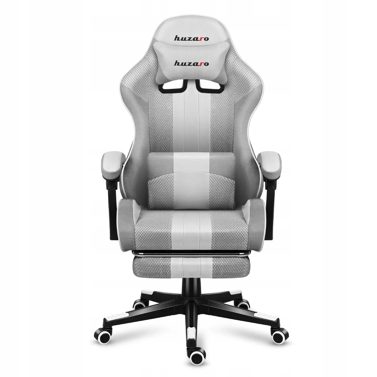 Huzaro Force 4.7 White Mesh žaidimų kėdė su kojų atrama