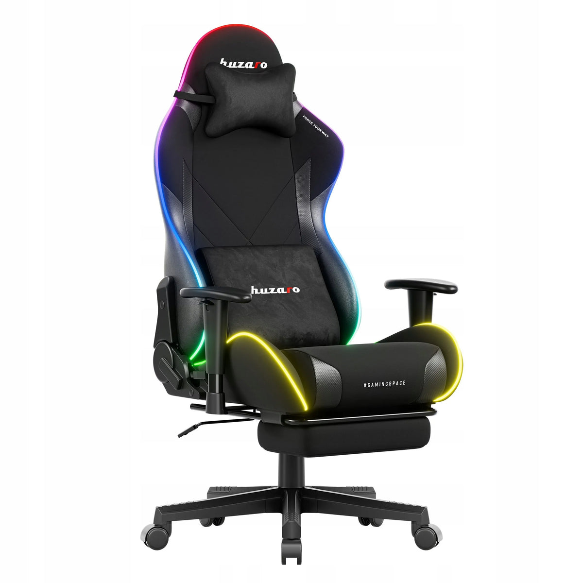 Huzaro Force 5.7 RGB pasukama žaidimų kėdė su reguliuojamu aukščiu