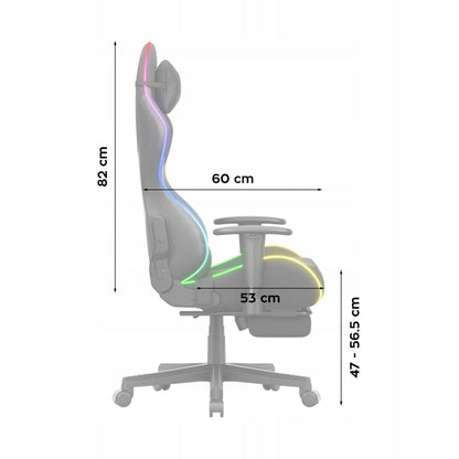 Huzaro Force 5.7 RGB pasukama žaidimų kėdė su reguliuojamu aukščiu