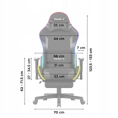 Huzaro Force 5.7 RGB pasukama žaidimų kėdė su reguliuojamu aukščiu