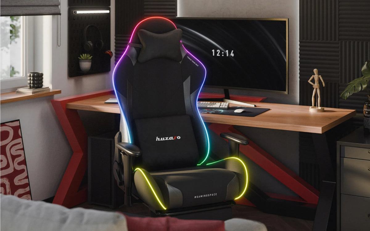 Huzaro Force 5.7 RGB pasukama žaidimų kėdė su reguliuojamu aukščiu