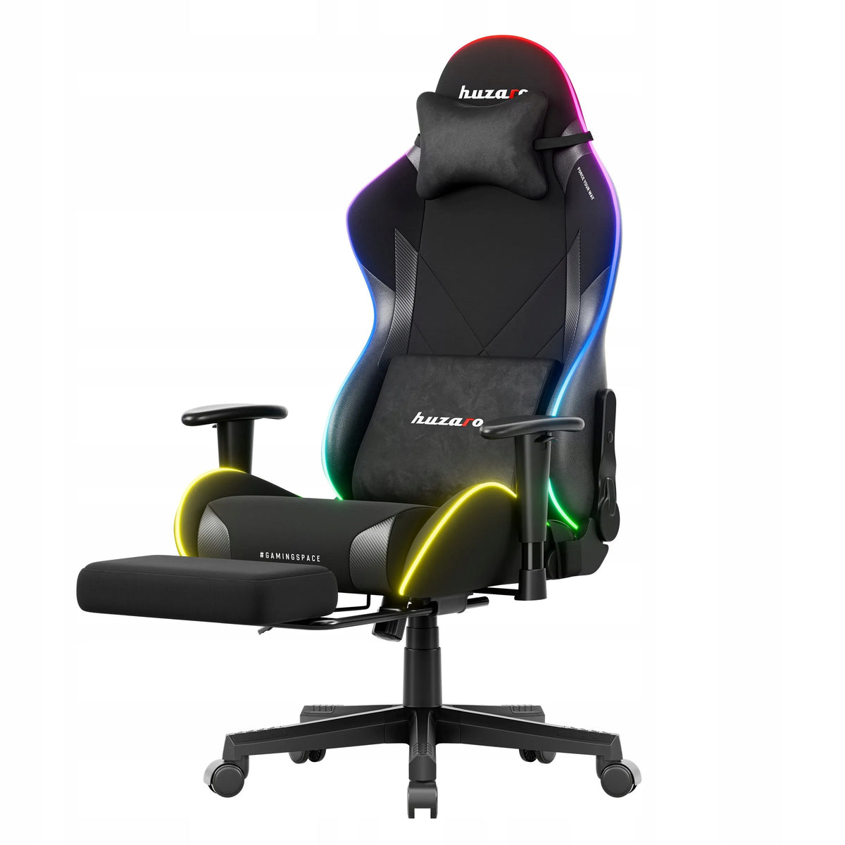 Huzaro Force 5.7 RGB pasukama žaidimų kėdė su reguliuojamu aukščiu