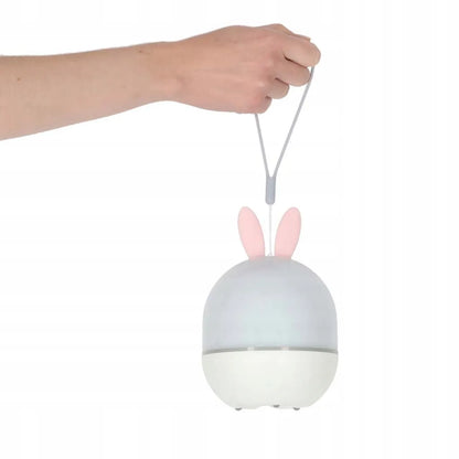 Ikonka LED naktinė lempa-projektorius „Triušis“ su nuotolinio valdymo pulteliu, USB, 6 motyvais ir sukimosi funkcija