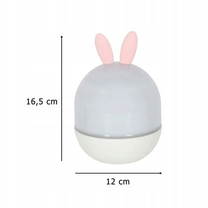 Ikonka LED naktinė lempa-projektorius „Triušis“ su nuotolinio valdymo pulteliu, USB, 6 motyvais ir sukimosi funkcija