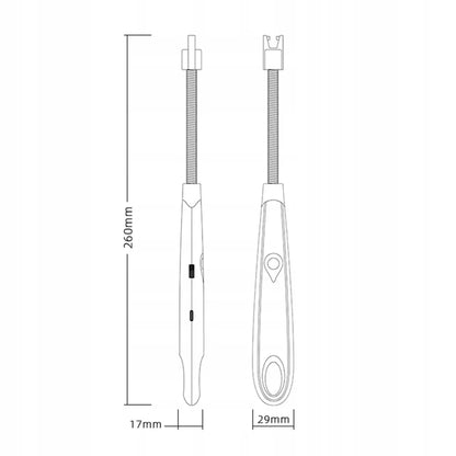 Įkraunamas plazminis USB žiebtuvėlis su lanksčiu kakleliu žvakėms