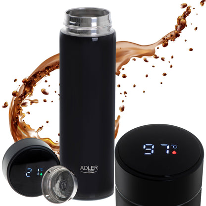 Terminis kavos puodelis su LED ekranu ir sieteliu, 473 ml