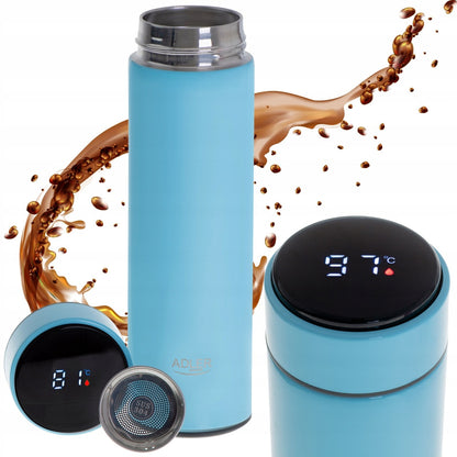 Terminis kavos puodelis su LED ekranu ir sieteliu, 473 ml