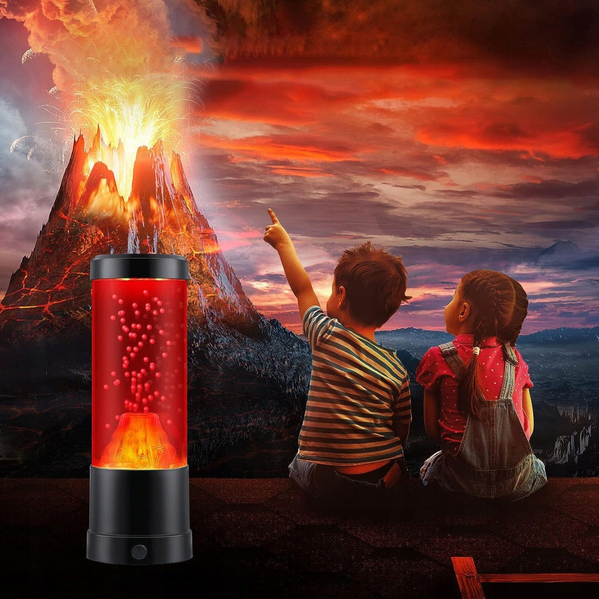 Lavos Lempa su Raudonu Apšvietimu - Vulkanas