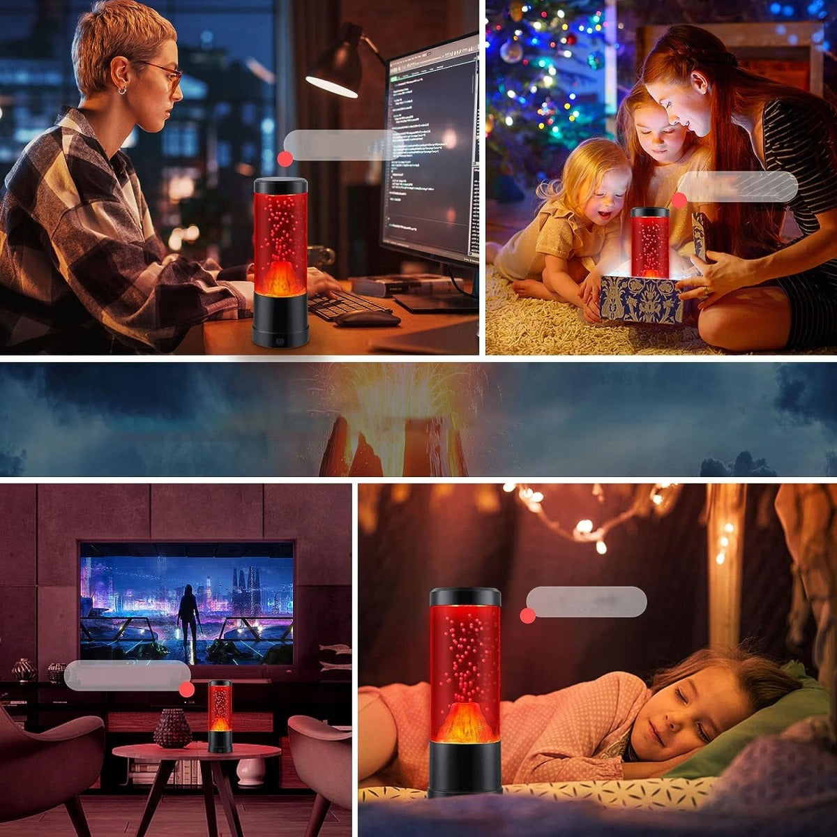 Lavos Lempa su Raudonu Apšvietimu - Vulkanas