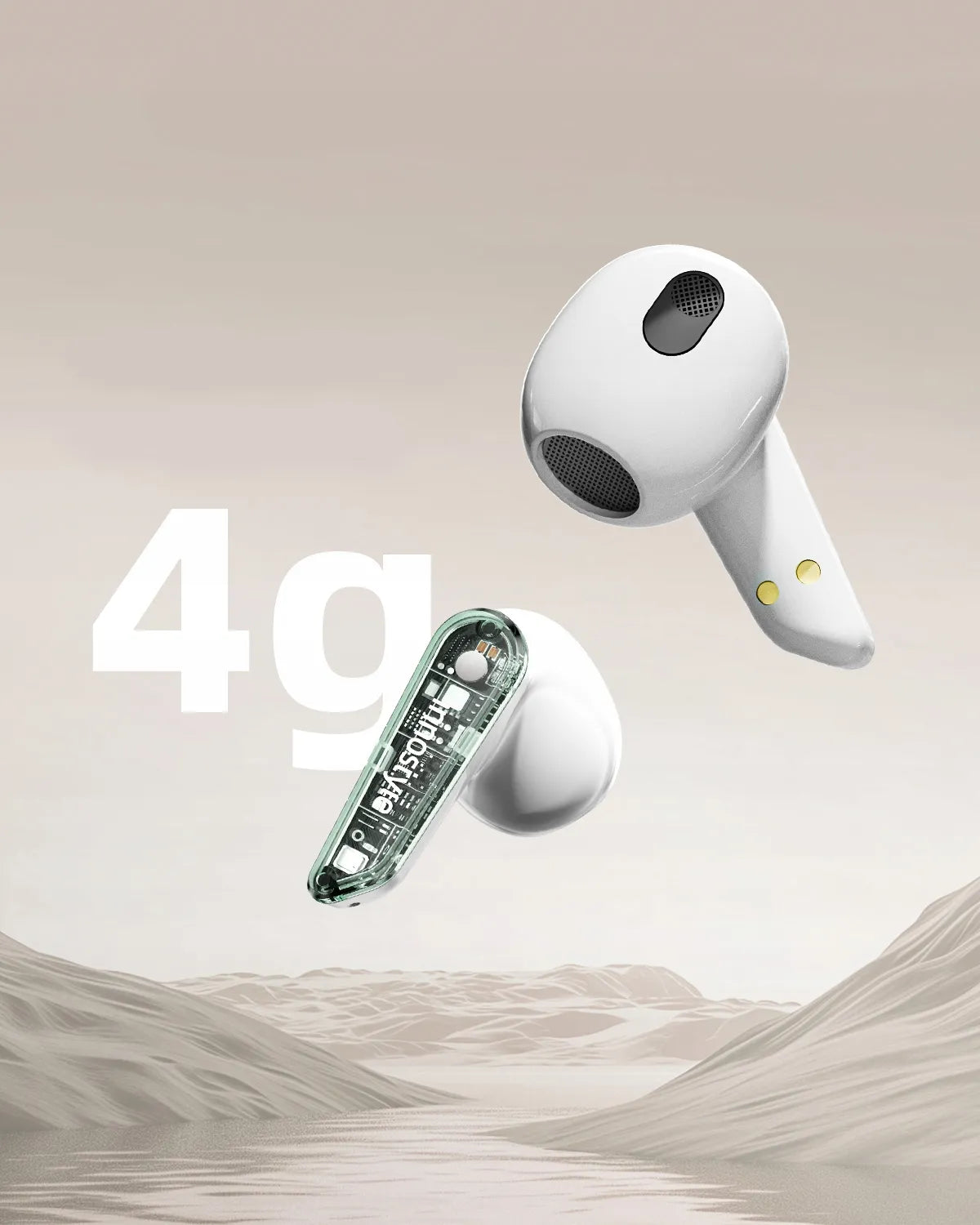 „Innostyle ClearSonics“ belaidės į ausis įstatomos „Bluetooth 5.3“ ausinės su mikrofonu ir įkrovimo dėklu, žalios