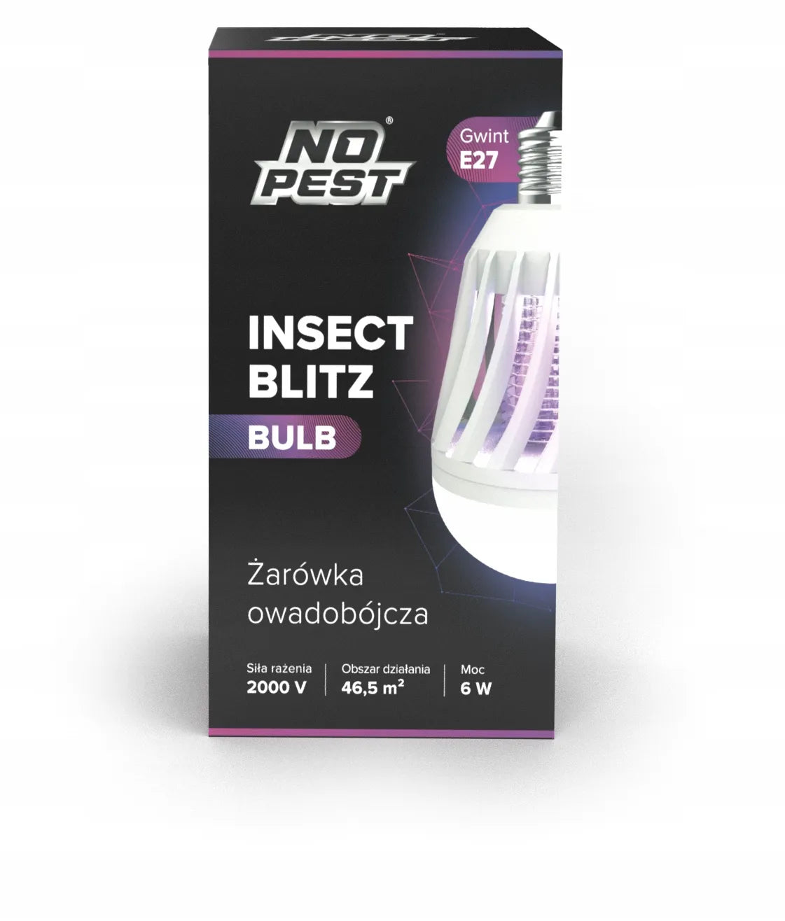 Insekticidinė lempa No-Pest žibuto tipo gaudyklė uodams, musėms, smulkiems vabzdžiams ir kandims
