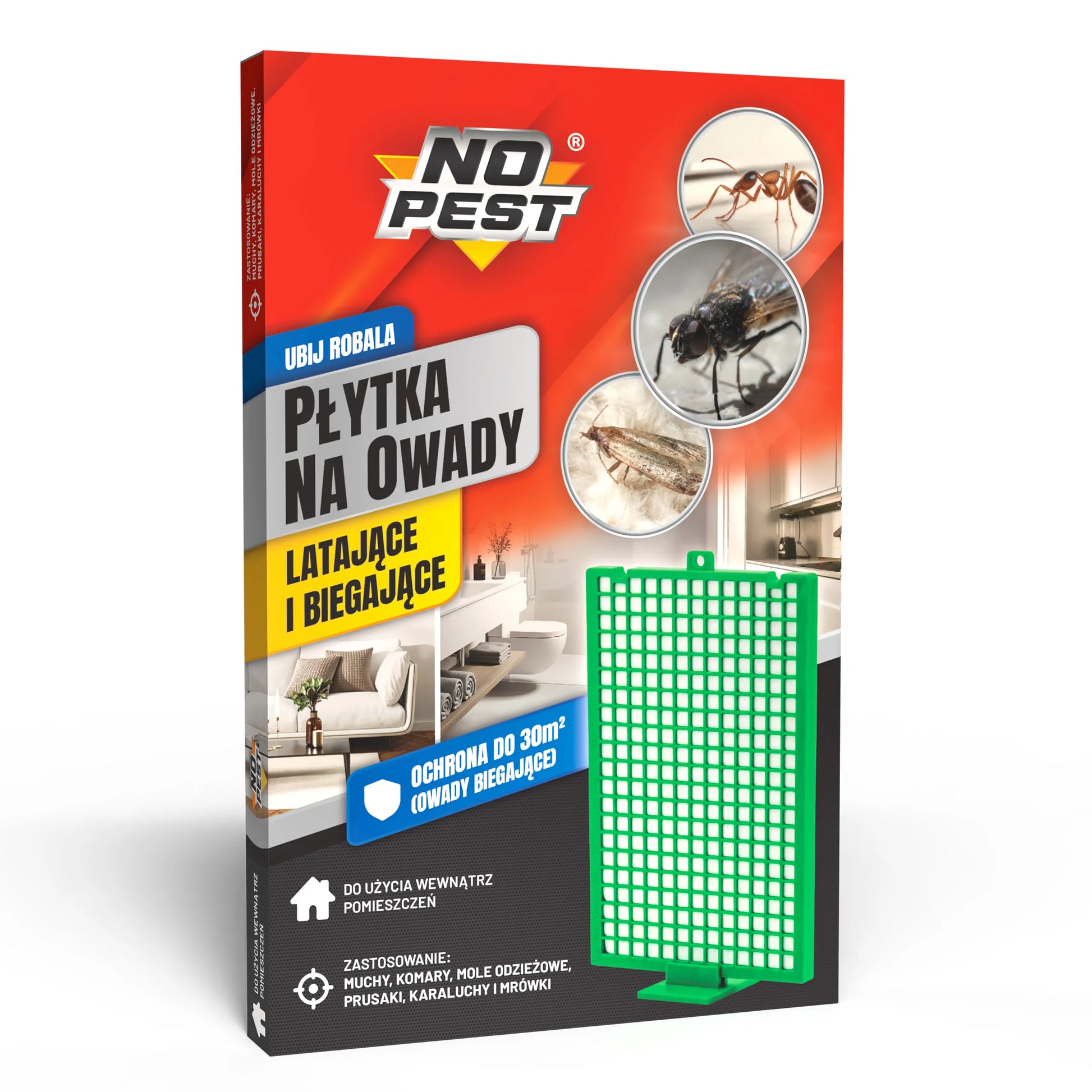 Insekticidinė plokštelė nuo skruzdėlių, vorų, kandžių, musių, tarakonų, blusų ir uodų No Pest
