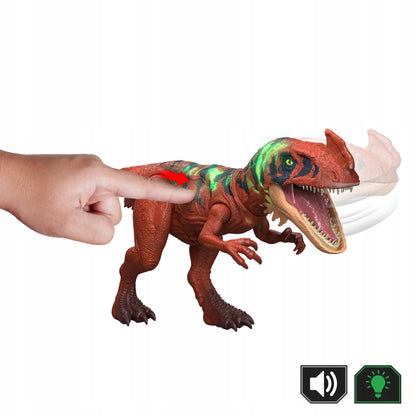 Interaktyvi figūrėlė Jurassic World riaumojantis Afrovenator su šviesos ir garso efektais