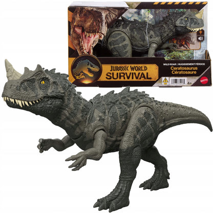 Interaktyvi figūrėlė Jurassic World riaumojantis dinozauras Ceratosaurus su garsais