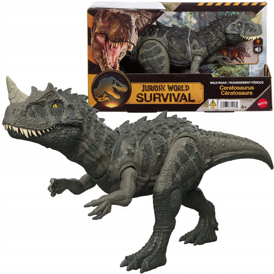 Interaktyvi figūrėlė Jurassic World riaumojantis dinozauras Ceratosaurus su garsais