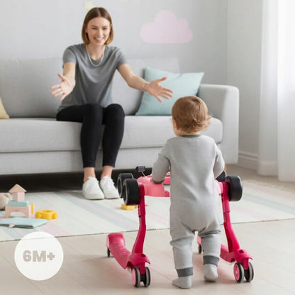Interaktyvi vaikiška vaikštynė Sun Baby Formula 1 lenktyninis automobilis 3in1 su garsais, rožinė
