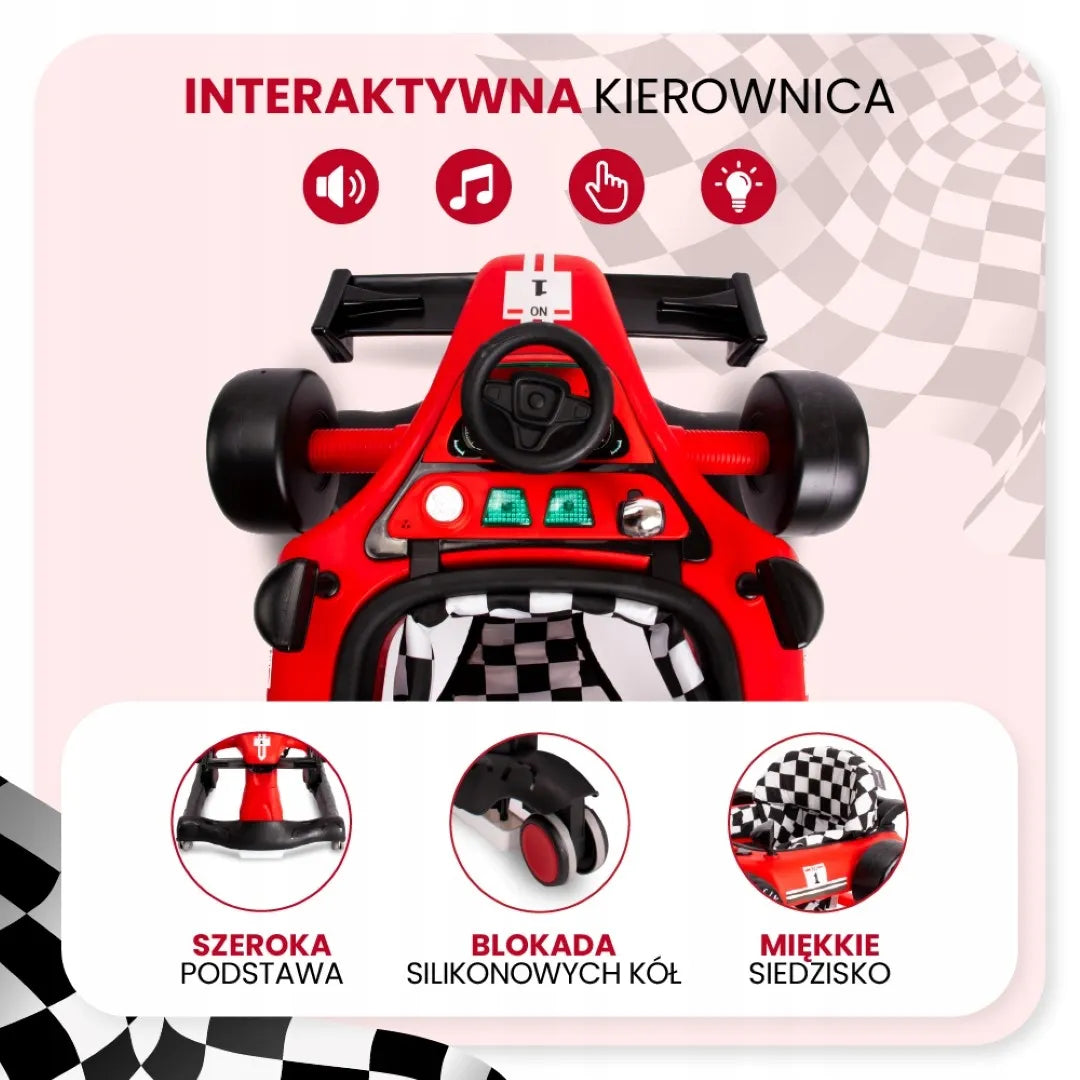 Interaktyvi vaikštynė 3in1 Formula 1, raudona